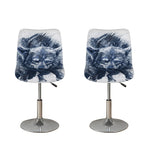 Watercolor Wolf Portrait Print Bar Stool Covers