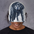 Watercolor Wolf Portrait Print Baseball Cap