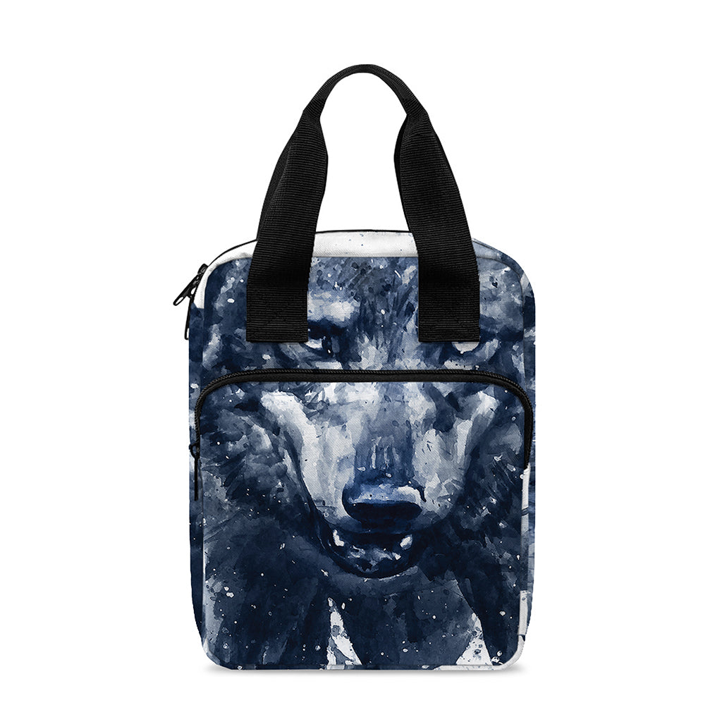 Watercolor Wolf Portrait Print Bible Tote Bag