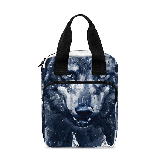 Watercolor Wolf Portrait Print Bible Tote Bag