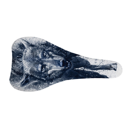 Watercolor Wolf Portrait Print Bicycle Seat Cover