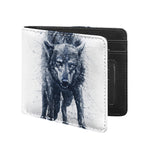 Watercolor Wolf Portrait Print Bifold Wallet