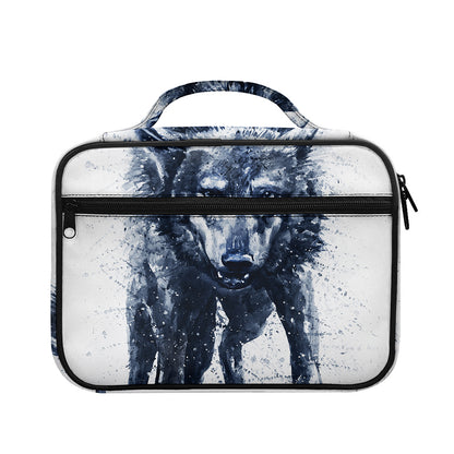 Watercolor Wolf Portrait Print Briefcase Bible Bag
