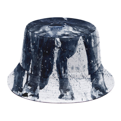 Watercolor Wolf Portrait Print Bucket Hat