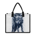 Watercolor Wolf Portrait Print Canvas Tote Bag