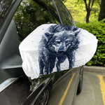 Watercolor Wolf Portrait Print Car Side Mirror Covers