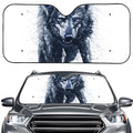 Watercolor Wolf Portrait Print Car Windshield Sun Shade
