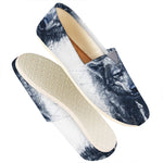 Watercolor Wolf Portrait Print Casual Shoes