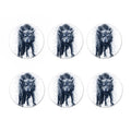 Watercolor Wolf Portrait Print Coaster Set