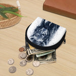 Watercolor Wolf Portrait Print Coin Purse