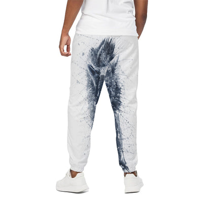 Watercolor Wolf Portrait Print Cotton Pants
