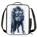 Watercolor Wolf Portrait Print Crossbody Lunch Bag