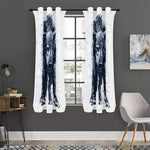 Watercolor Wolf Portrait Print Curtain