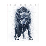 Watercolor Wolf Portrait Print Curtain