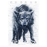 Watercolor Wolf Portrait Print Curtain