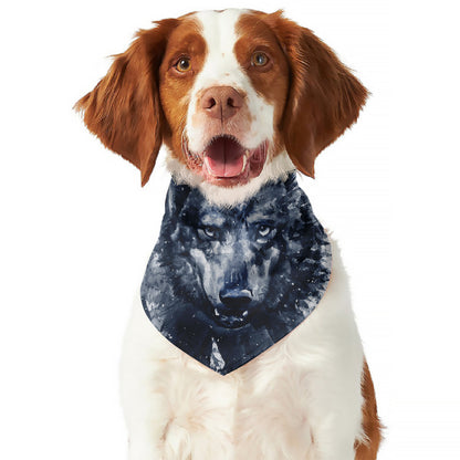 Watercolor Wolf Portrait Print Dog Bandana