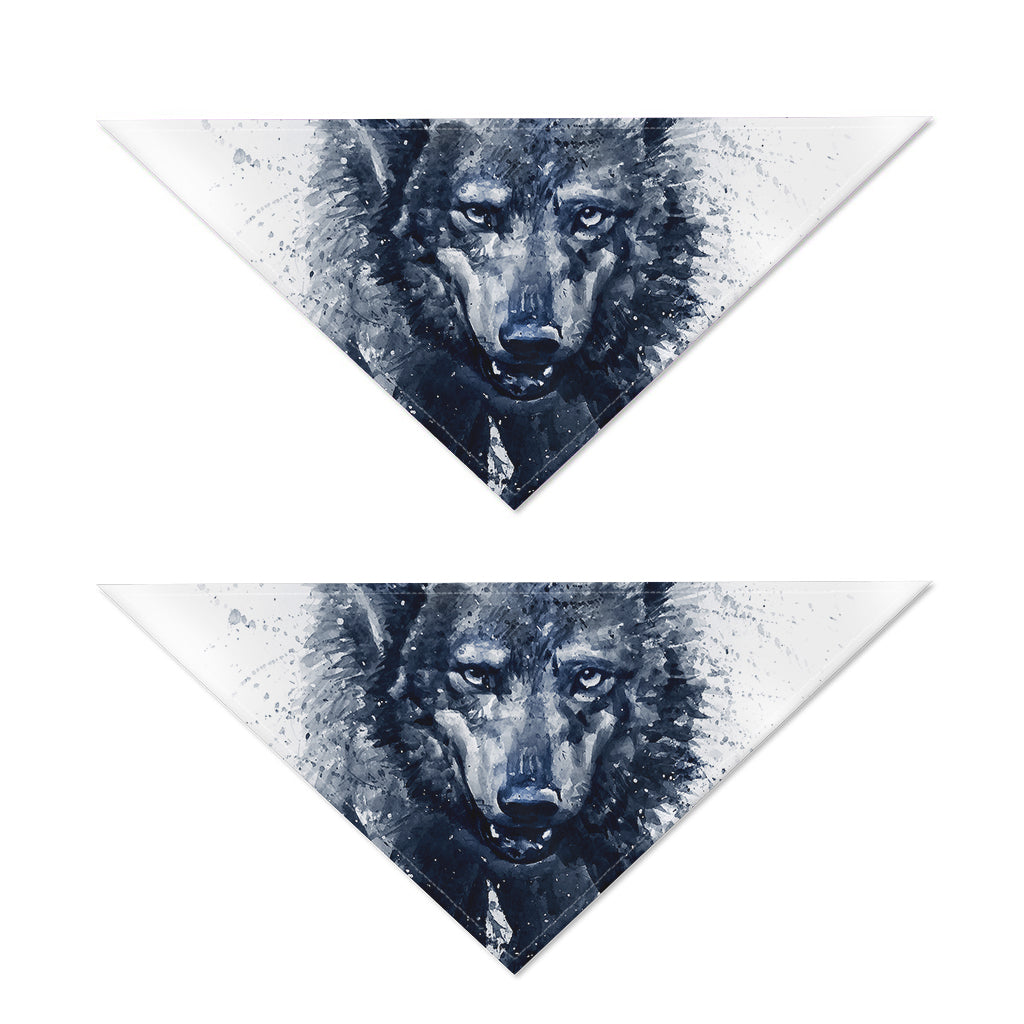 Watercolor Wolf Portrait Print Dog Bandana