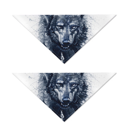 Watercolor Wolf Portrait Print Dog Bandana