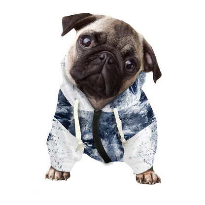 Watercolor Wolf Portrait Print Dog Zip Up Hoodie