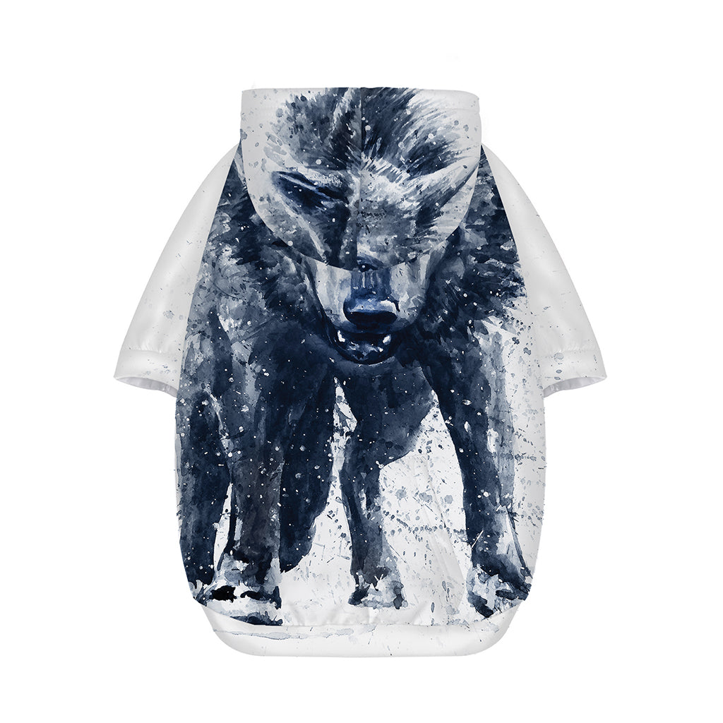 Watercolor Wolf Portrait Print Dog Zip Up Hoodie