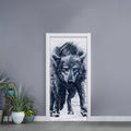 Watercolor Wolf Portrait Print Door Sticker