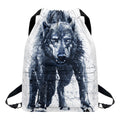 Watercolor Wolf Portrait Print Drawstring Backpack