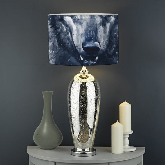Watercolor Wolf Portrait Print Drum Lamp Shade