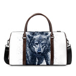 Watercolor Wolf Portrait Print Duffle Bag