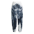 Watercolor Wolf Portrait Print Fleece Lined Knit Pants