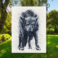 Watercolor Wolf Portrait Print Garden Flag