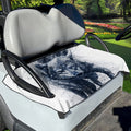 Watercolor Wolf Portrait Print Golf Cart Seat Cover