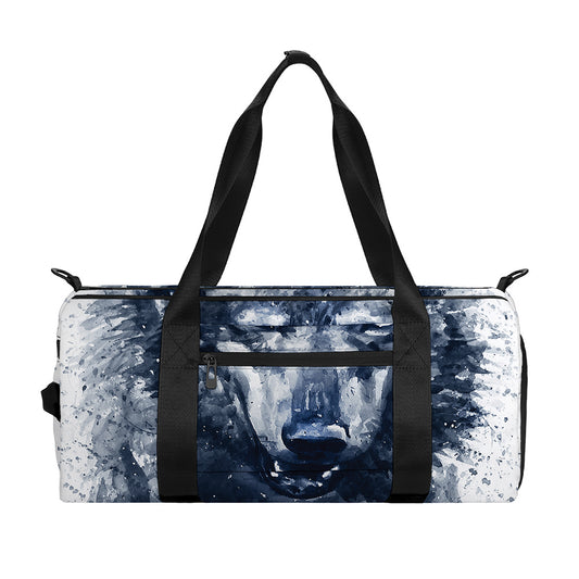 Watercolor Wolf Portrait Print Gym Bag