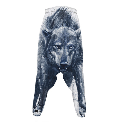 Watercolor Wolf Portrait Print Hammer Pants