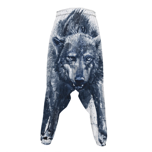 Watercolor Wolf Portrait Print Hammer Pants