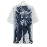 Watercolor Wolf Portrait Print Hawaiian Shirt