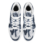 Watercolor Wolf Portrait Print High Top Leather Sneakers