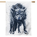 Watercolor Wolf Portrait Print House Flag