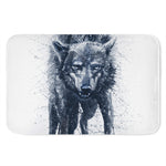 Watercolor Wolf Portrait Print Indoor Door Mat
