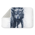 Watercolor Wolf Portrait Print Indoor Door Mat
