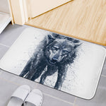 Watercolor Wolf Portrait Print Indoor Door Mat
