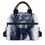 Watercolor Wolf Portrait Print Insulated Lunch Bag
