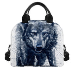 Watercolor Wolf Portrait Print Insulated Lunch Bag
