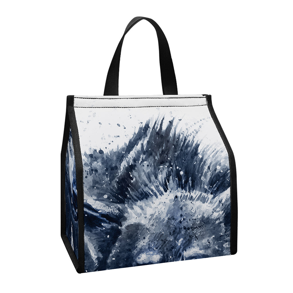 Watercolor Wolf Portrait Print Insulated Lunch Tote