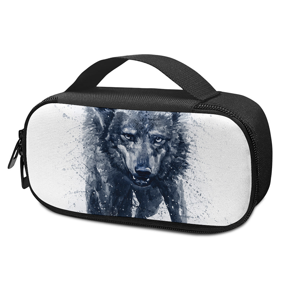 Watercolor Wolf Portrait Print Insulin Cooler Travel Case