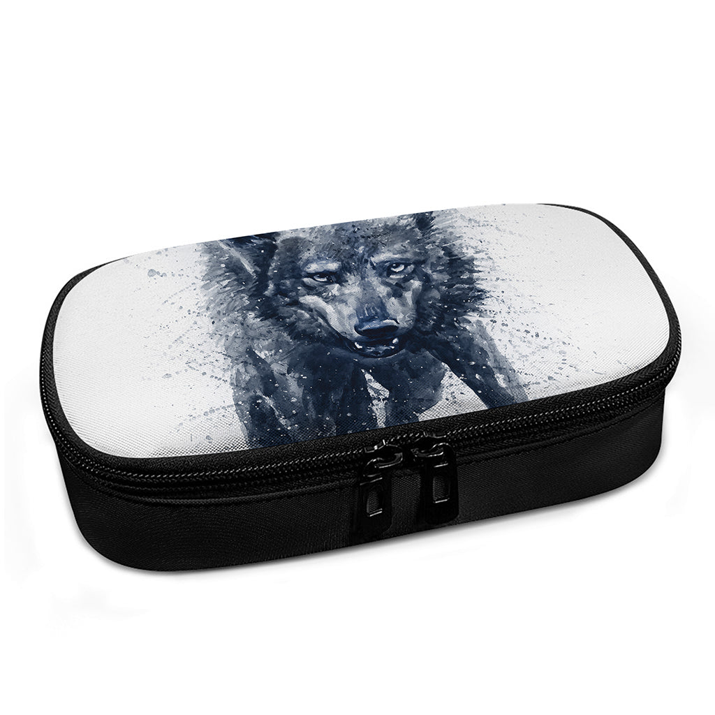 Watercolor Wolf Portrait Print Insulin Cooler Travel Case