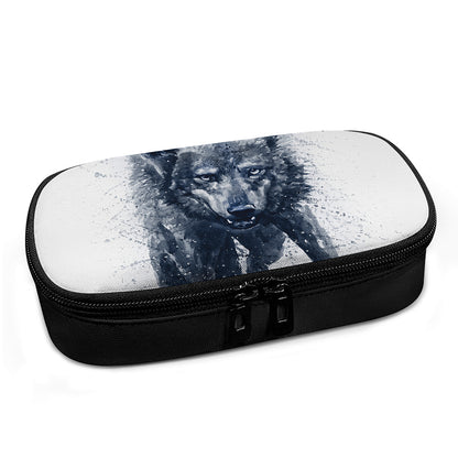 Watercolor Wolf Portrait Print Insulin Cooler Travel Case
