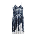 Watercolor Wolf Portrait Print Jersey Midi Cami Dress