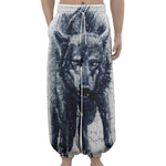 Watercolor Wolf Portrait Print Lantern Pants