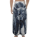 Watercolor Wolf Portrait Print Lantern Pants