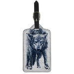 Watercolor Wolf Portrait Print Luggage Tag